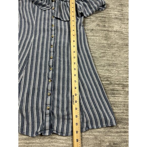 American Eagle Outfitters Top Womens Blue Striped Off‎ Shoulder Tunic Casual - Picture 6 of 12